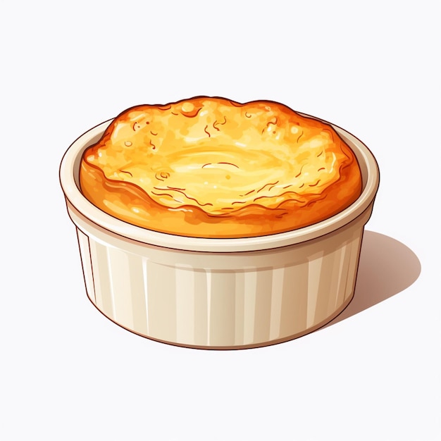 Souffle Dish: 하 배경에 2D 만화 일러스트레이션