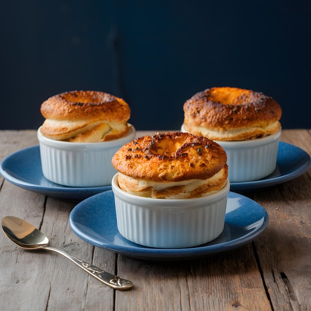 Souffles showcased on kitchen table airy and indulgent desserts For Social Media Post Size