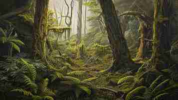 Photo soul of carboniferous forest stylized essence