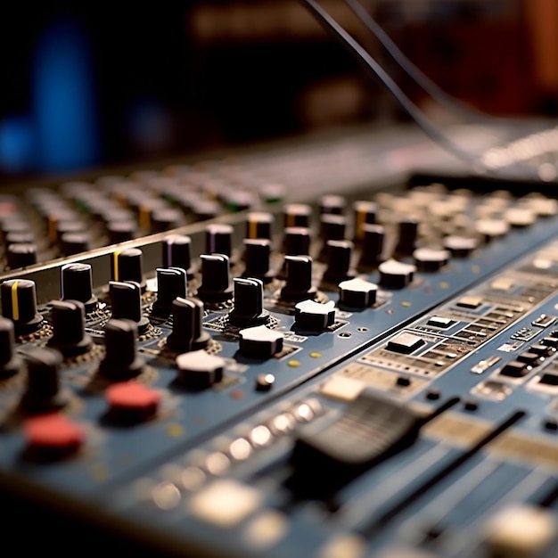 A sound board with a red button