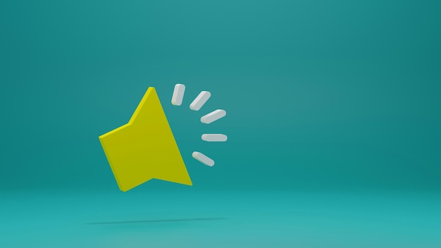 Sound on minimal icon Symbol in 3D rendering isolated on green background