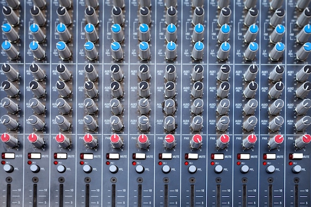 Sound mixer control panel