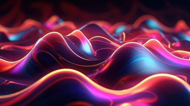 Sound neon wave illustration neon waves generative ai