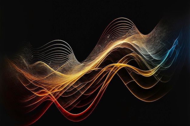 Sound wave abstract colored equalizer personal ssistant voice recognition Smart home ui element Futuristic illustration in neon colors Created with Generative AI technology