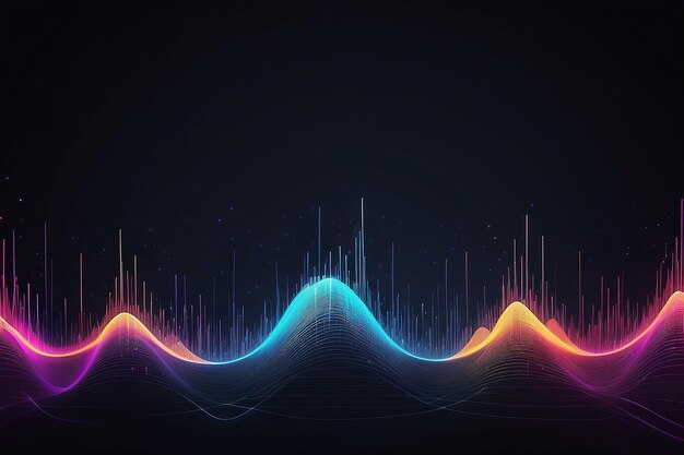 Photo sound wave background abstract glowing lines background digital sound wave equalizer generative ai