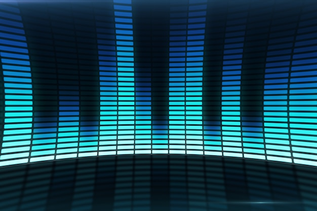 Звуковая волна синего музыкального эквалайзера.