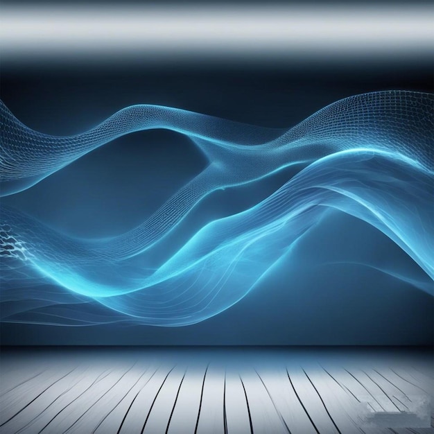 Sound wave over dark particles flow effect in motion Dynamic vector abstract background