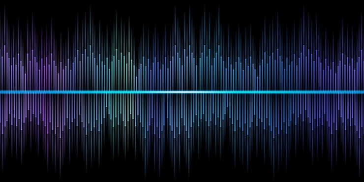 Photo sound wave equalizer dj 3d illustration sparkle of light