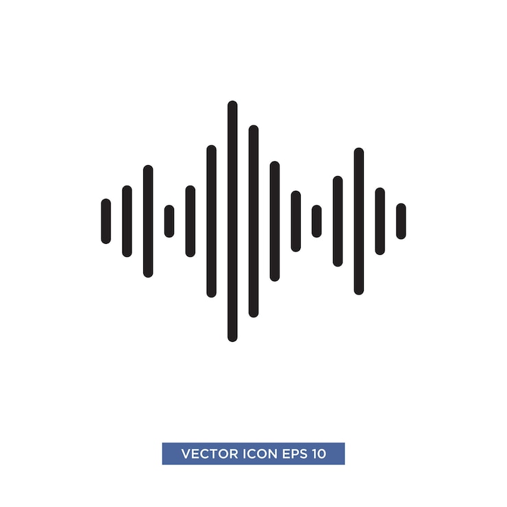 Photo sound wave icon vector illustration template