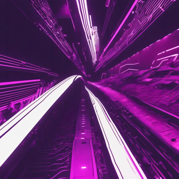 Premium AI Image | Sound Wave neon punk futuristic city