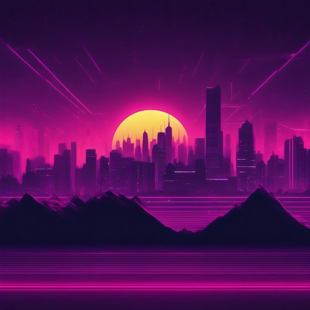 Sound Wave neon punk futuristic city