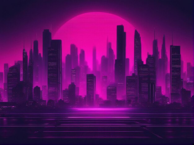 Sound Wave neon punk futuristic city