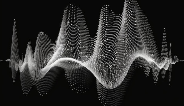 Sound waves Dynamic effect illustration with particle wave flow AI Generative