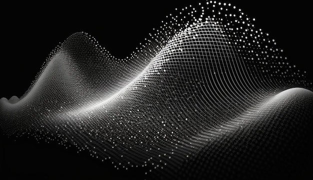 Sound waves Dynamic effect illustration with particle wave flow AI Generative