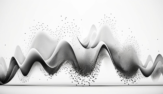 Sound waves Dynamic effect illustration with particle wave flow AI Generative