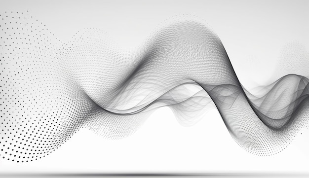 Sound waves Dynamic effect illustration with particle wave flow AI Generative