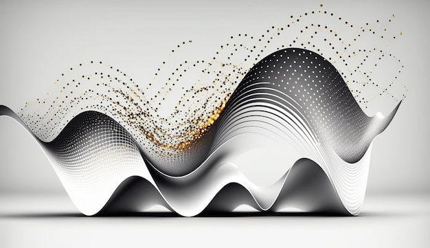 Sound waves Dynamic effect illustration with particle wave flow AI Generative