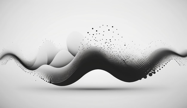 Sound waves Dynamic effect illustration with particle wave flow AI Generative