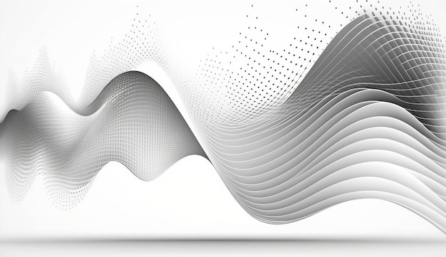 Sound waves Dynamic effect illustration with particle wave flow AI Generative