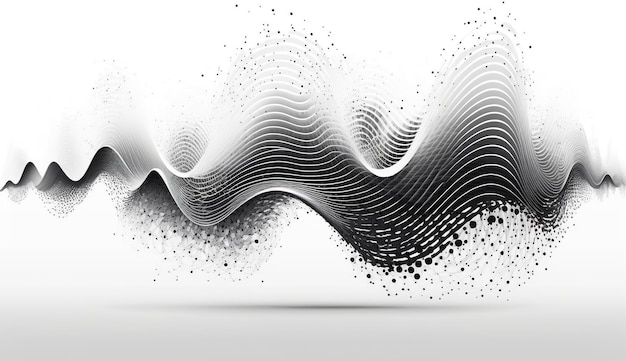 Sound waves Dynamic effect illustration with particle wave flow AI Generative