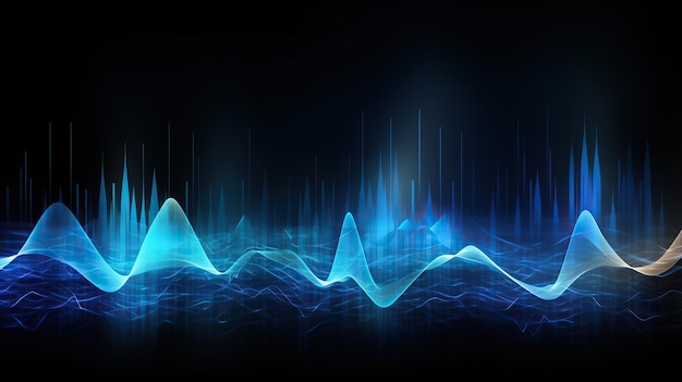 sound waves light frequencies or bright equalizer Neon colored digital music bar Generative AI