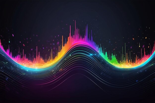 Soundwave Brilliance kleurrijke equalizer visualisatie illustratie