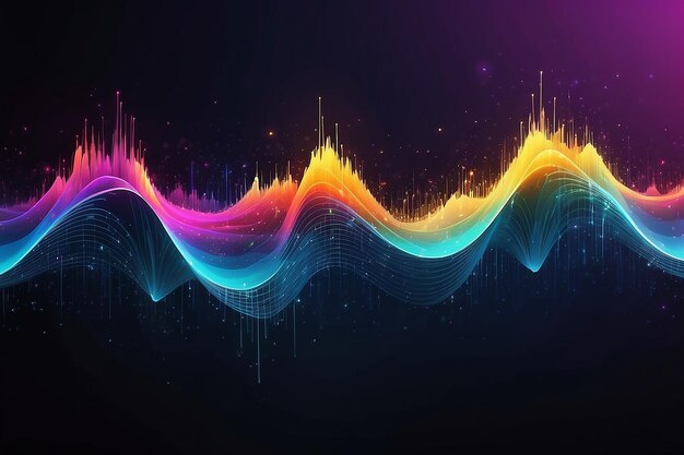 Soundwave Brilliance kleurrijke equalizer visualisatie illustratie