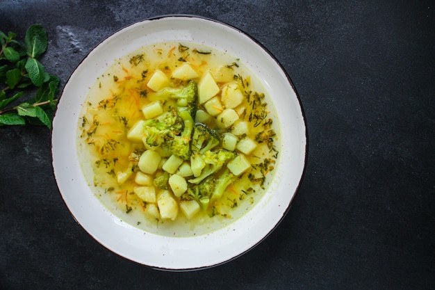 soup broccoli, broth and other vegetables