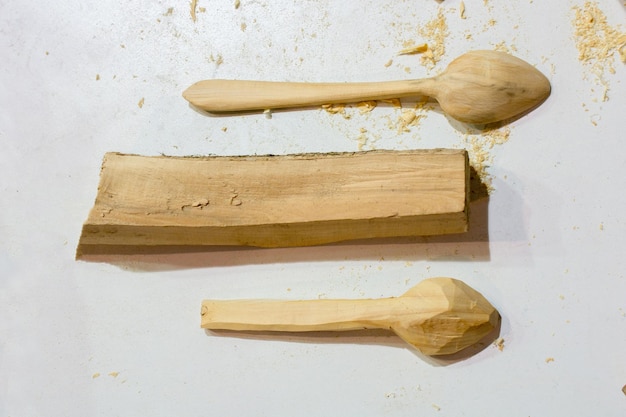 Soup spoon or tablespoon made of wood