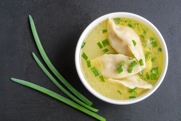 Soup with homemade meat dumplings