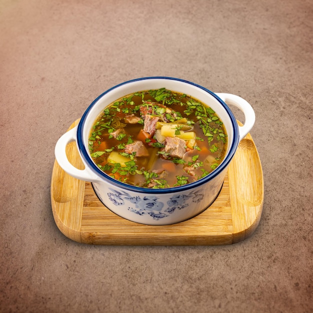 Soup with meat and vegetables