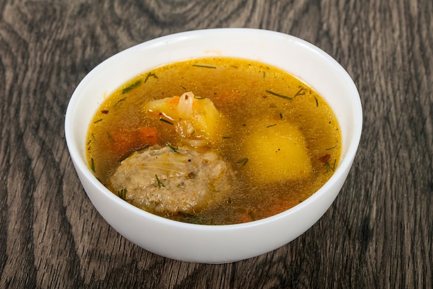 Soup with meatballs