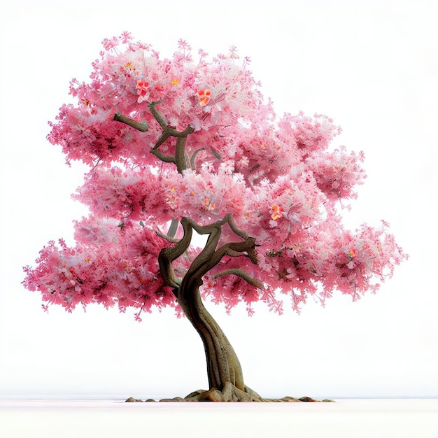 sour cherry tree isolated on white background