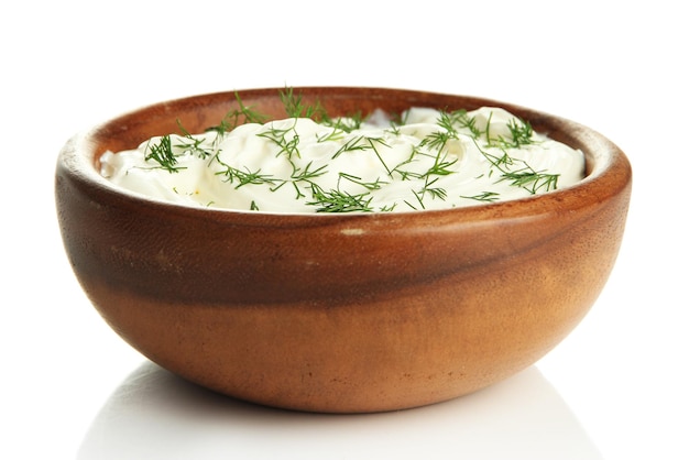 sour cream isolated on white