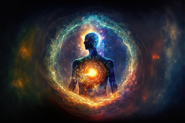 The Source of Consciousness energy of the universe life force prana the mind of God and spirituality Generative AI