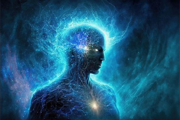 The Source of Consciousness energy of the universe life force prana the mind of God and spirituality Generative AI