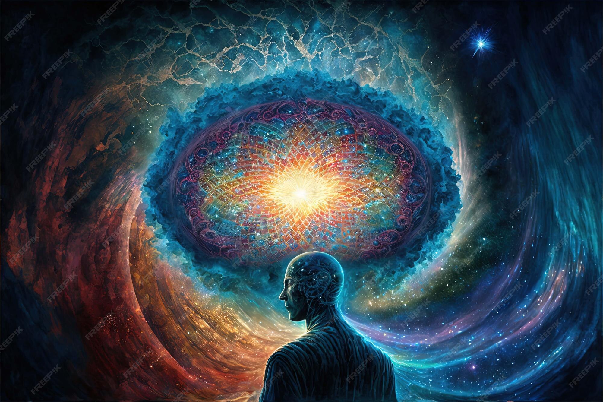 Premium Photo | The source of consciousness energy of the universe life  force prana the mind of god and spirituality generative ai