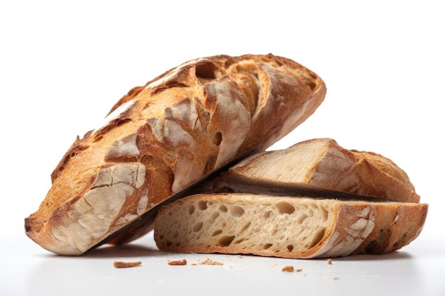 Sourdough bread isolated on white background Food concept Generative AI