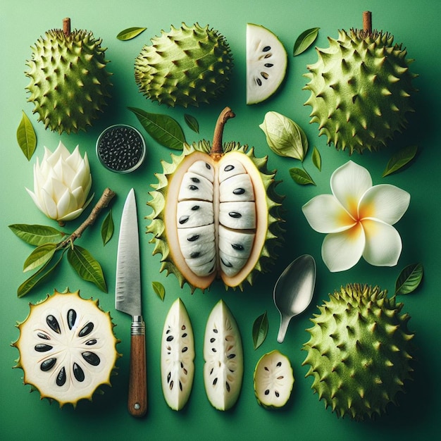 Soursop white background