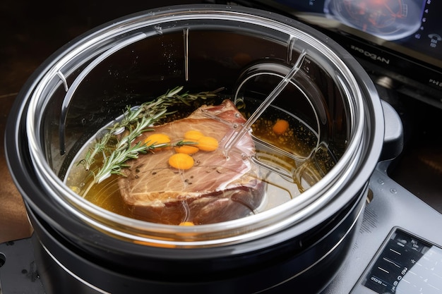 Sous-vide gerecht gekookt in snelkookpan voor extra gemak gemaakt met generatieve AI