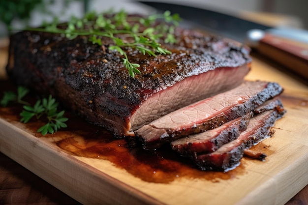 Sousvide brisket cooked to tender and juicy perfection created with generative ai
