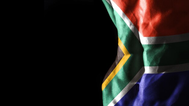 Photo south africa flag on abs muscles national sport workout, bodybuilding concept, black background