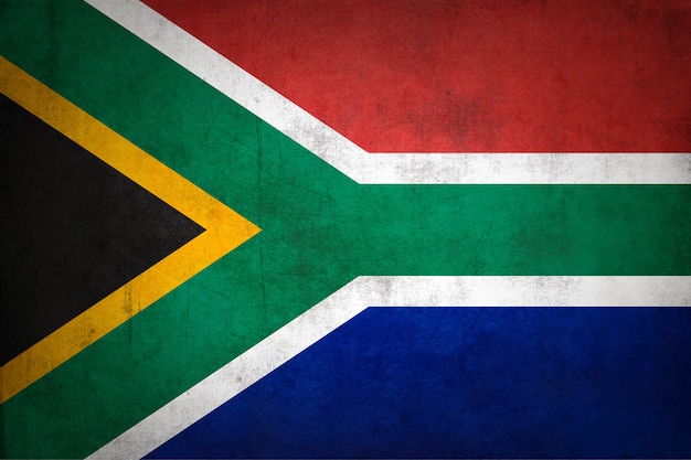 South Africa flag with grunge texture.