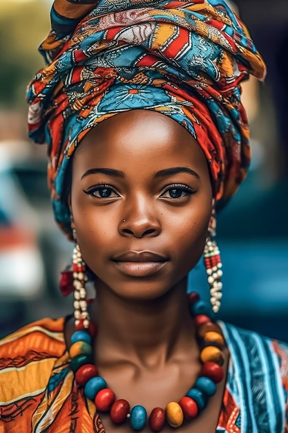 South African young girl in traditional clothing