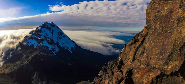 South illiniza volcano at dawn