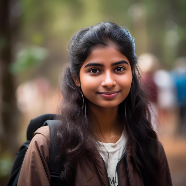 South Indian girl in a hoodie shirt