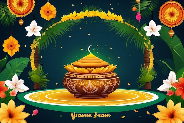 south Indian Kerala festival happy onam greetings background