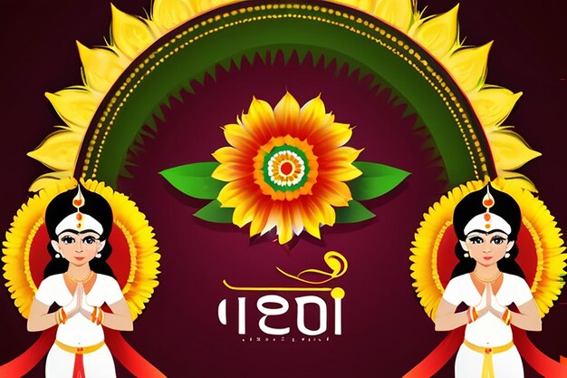 Photo south indian kerala festival happy onam greetings background