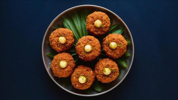 Photo south indian vada medu vada or dal vadai in plate or bowl isolated on plain