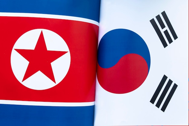 Фото Южная корея и северная корея объединяют концепцию взаимодействия или противодействия между двумя странами международные отношения политические переговоры спортивные соревнования